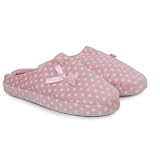 Ladies/Womens Spotted Design Indoor Slip-on Footwear/Slippers with Bow