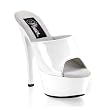 6 Inch Sexy High Heeled Shoe Stiletto Platform Slide White Shoe