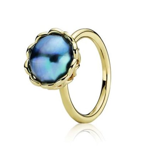 Pandora Damen-Ring Gold Blauer Perle Gr. 59 (18.8) 150167Pbl59 Preisvergleich