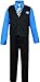 Black n Bianco Boys Pinstripe Dress Suit, with Vest, Shirt, Tie and Pants Set