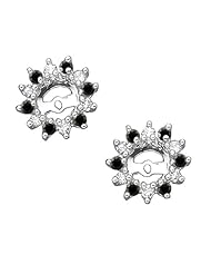 14K White Gold 1/2 ct. Alternating Black and White Diamond Earring Jackets
