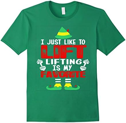 Men's I Just Like To Lift Lifting Is My Favorite Christmas TShirt Small Kelly Green