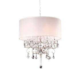 Modern Contemporary Crystal Silver Chandelier (Wide)