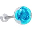 Floating Aqua Rose Barbell Tongue Ring