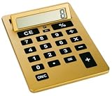 A4 Calculator / Taschenrechner Gold Mega Gross 7171 kippbarer Anzeige zum besseren Lesen