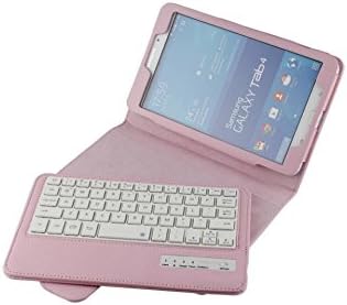 Lovelifemall Removable Wireless Bluetooth Keyboard ABS Plastic Laptop Stylish Keys and Protective Case For Samsung Galaxy Tab 4 8.0" 8.0 inch Tablet T330 T331 T335 (Pink)