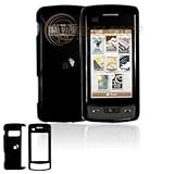 RUBBER FEEL BLACK SNAP-ON COVER HARD CASE PHONE PROTECTOR for LG ENV TOUCH  ....