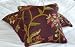 Crewel Pillow Sham Wild Flower Vermilion Silk Organza (16X16)