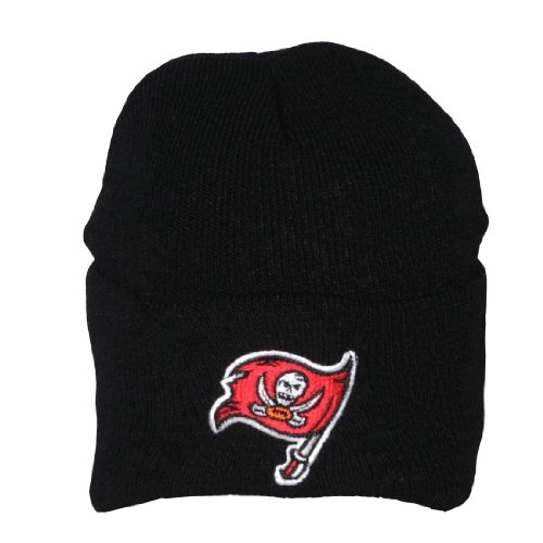 Adult NFL Tampa Bay Buccaneers Warm Ski & Skate Roll Up Beanie / Winter Hat - One Size Fits All - Black