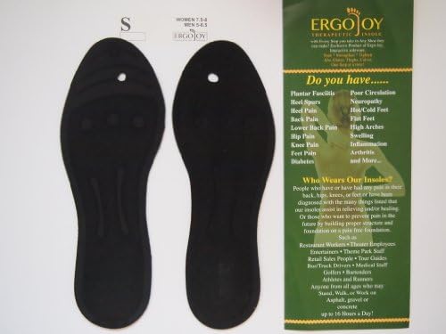 ErgoJoy FLIP- FLOP Gel Insoles SMALL - Women's Shoe Size 7.5-8 Mens Size 5 - 6.5 / ++3 YEAR WARRANTY