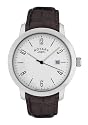 Rotary Gs02485 06 Gents Stainless Steel White Dial  Date Displayleather Strap Watch