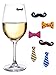 Mustaches & Ties Magnetic Wine Charms & Markers for Making Glasses Unique - Set of 6 Identifiers