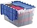 Akro-Mils 98486CLDBL 12-Gallon Plastic Storage KeepBox with Attached Lid, 21-1/2" by 15" by 12-1/2", Semi Clear, Pallet of 48