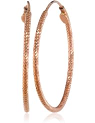 14k Rose Gold 1.2mm D-cut Hoops Earrings
