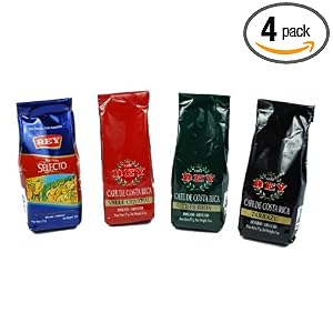 Cafe Rey 4 Units Sampler Costa Rica Ground Premium Coffee – 2 oz each