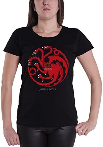 Game Of Thrones Targaryen Crest Official Womens New Black Skinny Fit T Shirt