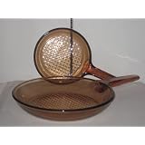 2 Corning Visions Vision Ware Visionware Amber 7 inch and 10 inch Frying Pan Skillet Set by Visions - Vision Ware