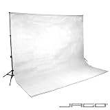 Lightfox® - Tissu de fond 5 x 3 m photo studio blanc (HISY01-ZBH-03weiss)