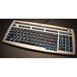 English & Japanese Firefly Backlight Illuminated USB Keyboard - Silver / Black