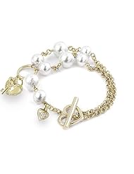 Diamond Accented 4mm Charm Bracelet Set 14k Gold