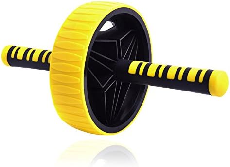 Usinew Ab Roller - The Ultimate Fitness Equipment for Abs - Home Gym - With Reinforced Steel Handle for Fitness Training, Home Gym and Burn Belly Fat Fast (Yellow2)