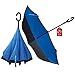 YLYYCC® Reverse Inverted Sun&Rain Light Windproof Travel Car Golf Outdoor Umbrella Auto Open Close-Blue