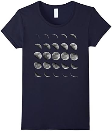 Women's Moon Phases Shirt - Moon Phases T Shirt XL Navy
