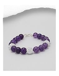 Semi GemStone Beads Bracelet In 92.5 Sterling Silver