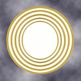 JL Coquet Hemisphere Gold Striped Dinner Plate