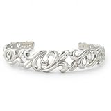 Bridge Jewelry Sterling Silver Leaf Scroll Bracelet - Silver