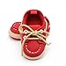 Voberry® Newborn Baby Boys' Premium Soft Sole Infant Prewalker Toddler Sneaker Shoes (0~6 Month, Red)