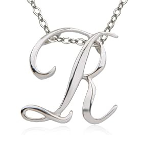 Buy SS Platinum Plated R Charm 18 Necklace by Aesthetic Jewels