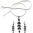 Silver Pendant and Earring with Onyx Gemstones Jewelry 34 Grams (gpers010)