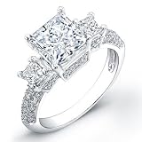 3.84 Carat princess cut diamond engagement ring VS2 F (G.R.A CERTIFIED)