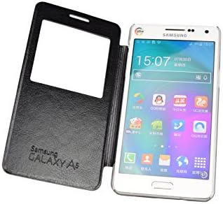 Samsung Galaxy A5 Case,ultra-thin Fashion Simple Luxury High Quality Smart Window View Premium Pu Leather Cover Case for Samsung Galaxy A5 (Black)