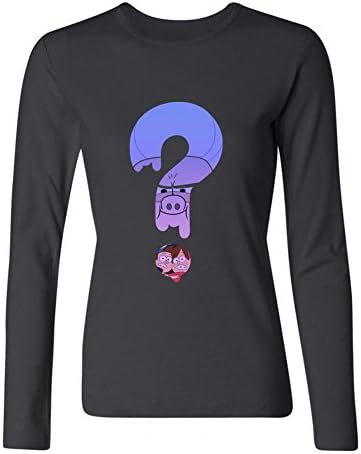BENUBONE Women's Gravity Falls Cartoon Movie Poster Long Sleeve T-Shirt Black S