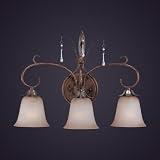 Pineapple Chic - 3 Light Bathroom Vanity Lighting Fixture - Bronze - Cream Glass Crystal - B5277