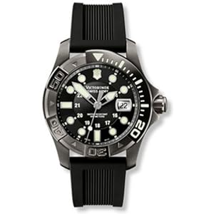 Swiss Army 241426 Men's Black Dial Rubber Strap 500M WR Dive Watch