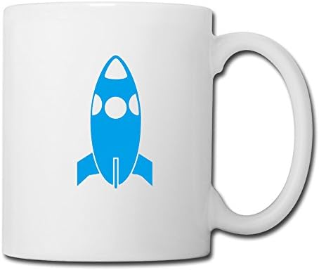 Funny Design Rocket Launching White Ceramic Mugs White