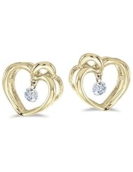 14K Yellow Gold Diamond Dashing Diamonds Earrings