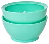 41nU1KbjTHL. SL160  Calibowl Santa Cruz Stack Set of 2 Plastic Serving Bowls, Aqua Blue