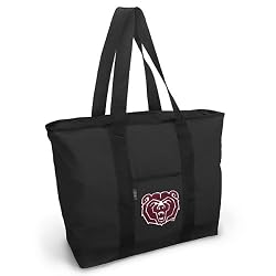 Missouri State Bears Tote Bag Black Deluxe Missouri State University - For Travel or Beach Best Unique Gift Ideas for Her, Women, or Ladies