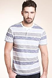 North Coast Pure Cotton Layered Slub Striped T Shirt
