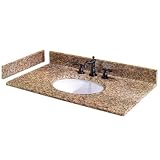 Pegasus PE31649 31-Inch Montesol Granite Vanity Top with White Bowl and 8-Inch Spread