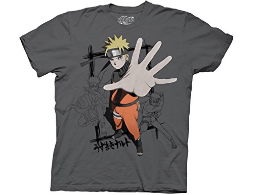 Ripple Junction Naruto - Shippuden Naruto Hand Adult T-Shirt Medium Charcoal Ripple Junction Naruto - Shippuden Naruto Hand Adult T-Shirt Medium Charcoal