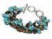 Turquoise Tiger Eye Silver Natural Stone Charm Bangle Bracelet Fashion Jewelry