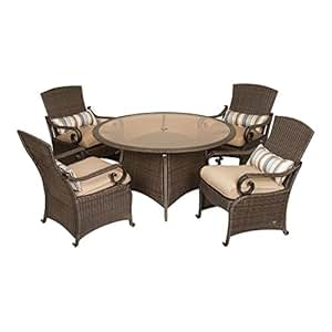 Amazon.com : Lake Como Patio Dining Set (5 Piece, Wicker, Tan) by La-Z