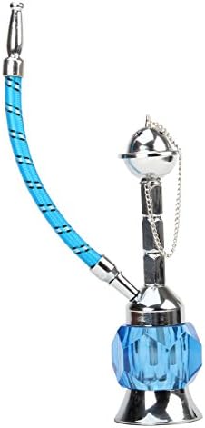 Elegant Mini Shisha Hookah Water Pipe Set - Blue + Silver