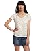 D.E.P.T. Women's Flowy Lace Top, Whisper White, X-Large