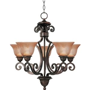 Maxim Lighting 11244SAOI Symphony 5-Light Chandelier, Oil Rubbed Bronze with...